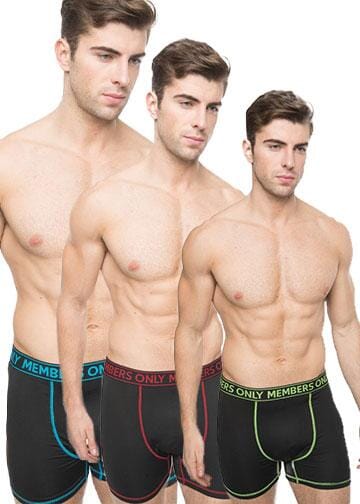 Men's 3PK Athletic Boxer Brief Contrast Elastic - FINAL SALE