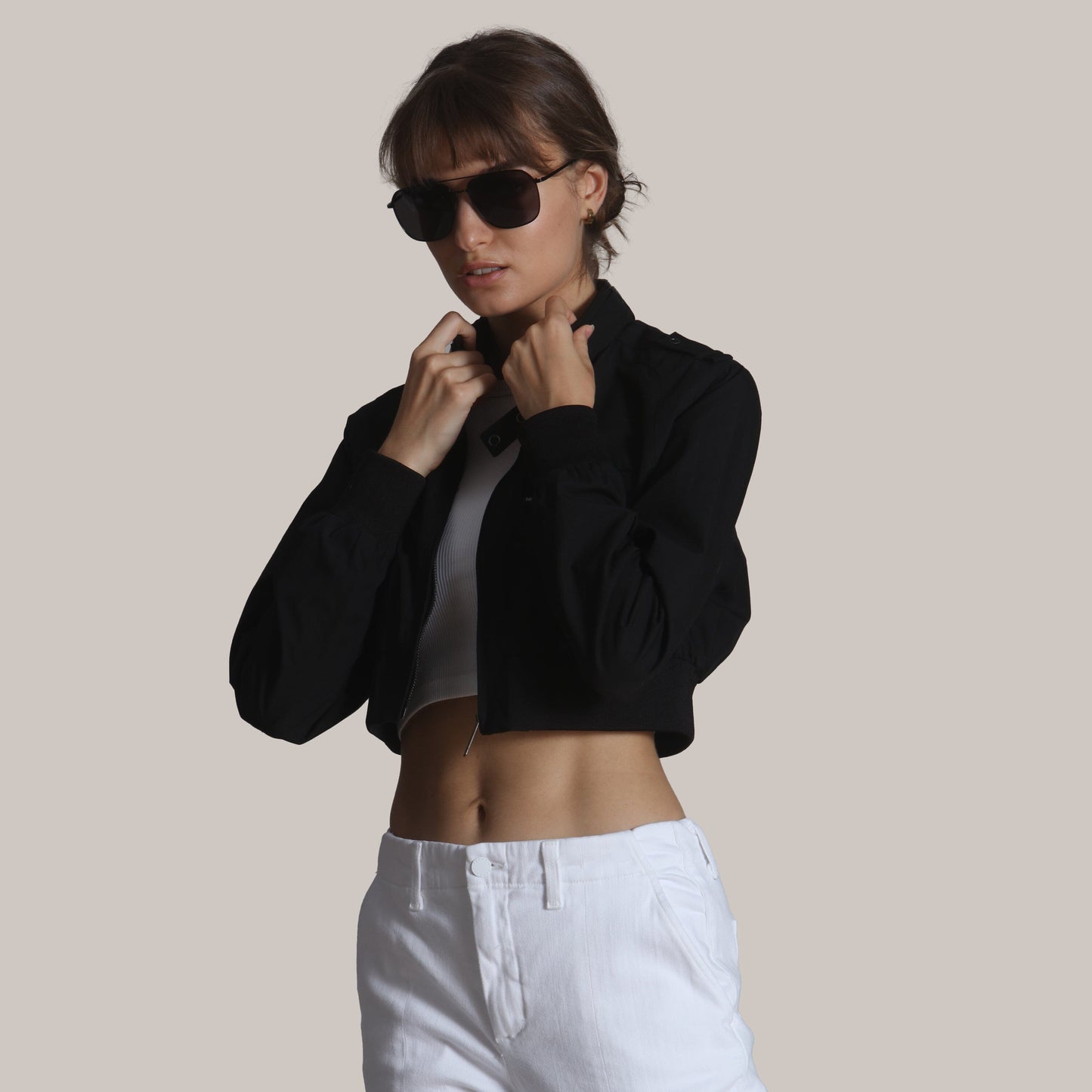 Women's Mini Cropped Racer Jacket