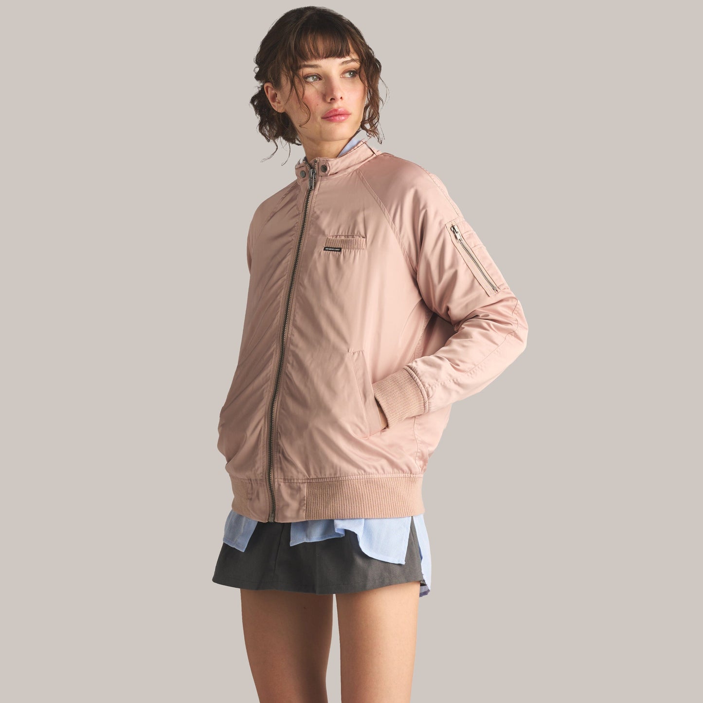 Women's Satin Bomber Jacket