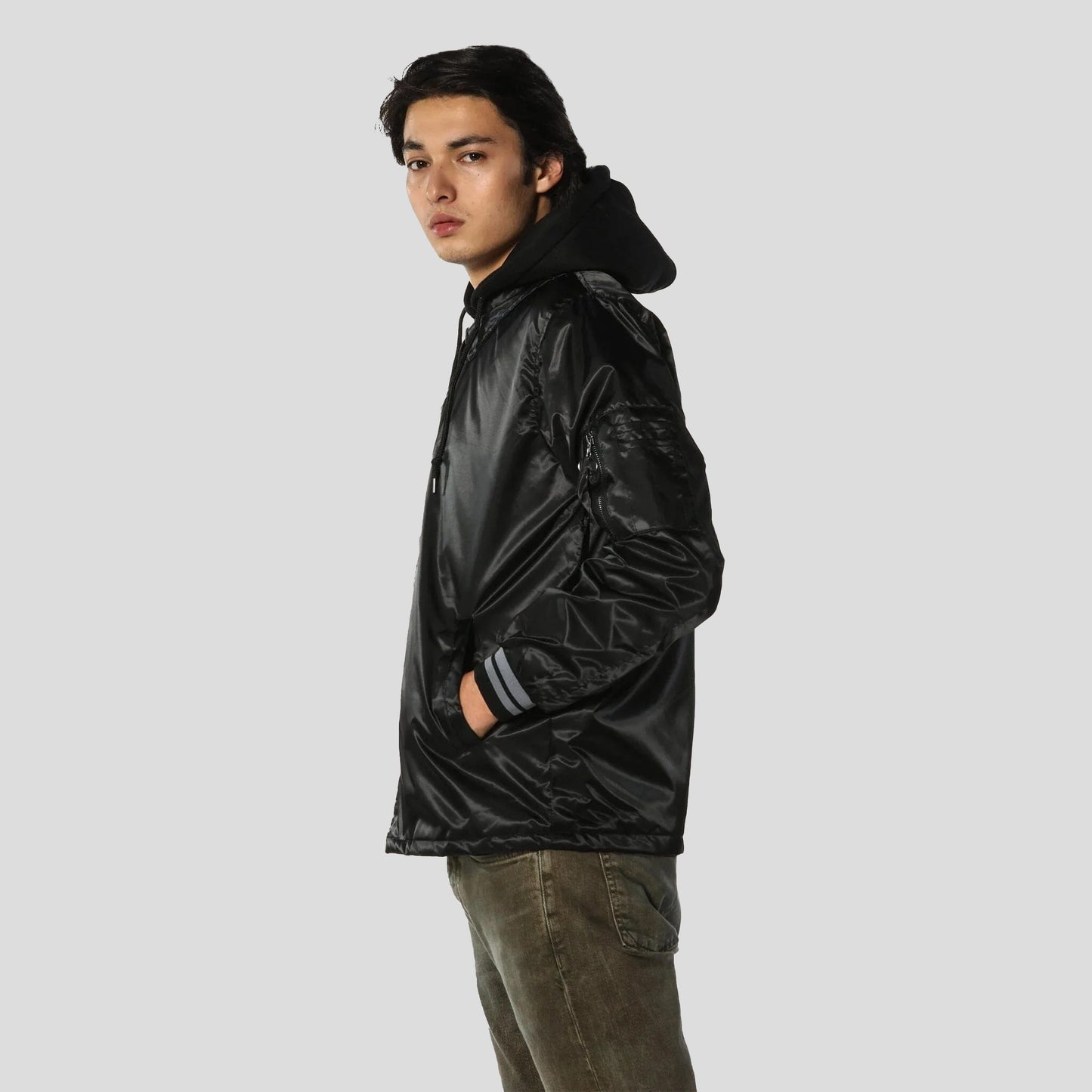 Men's Coach Jacket with Fleece Hood - FINAL SALE