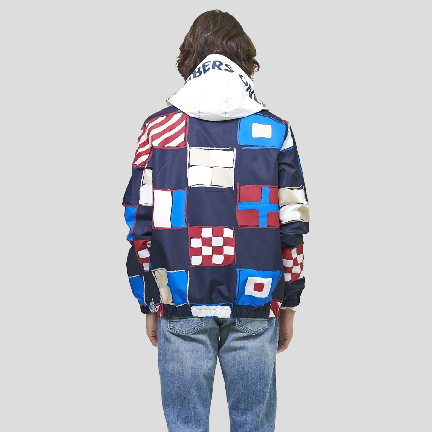 Men's Flag Print Pullover Windbreaker Jacket  - FINAL SALE