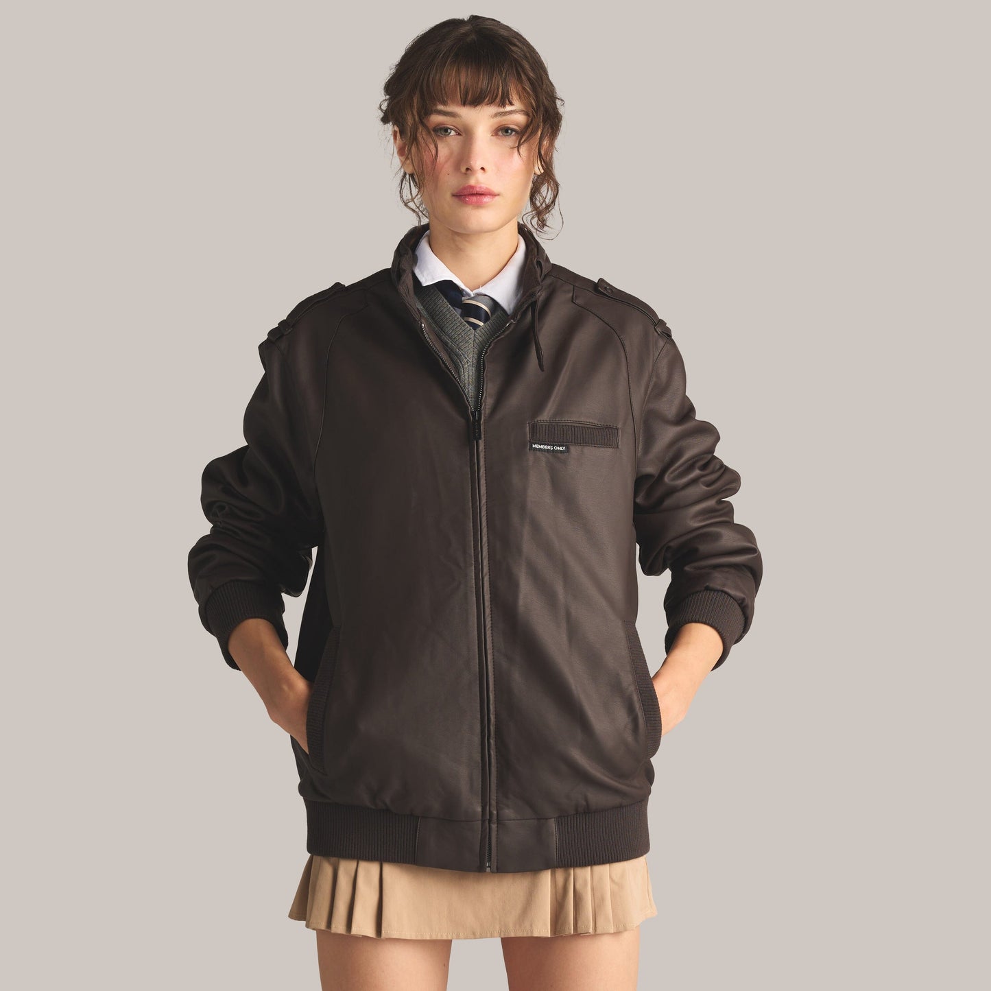 Women's Faux Leather Iconic Racer Oversized Jacket