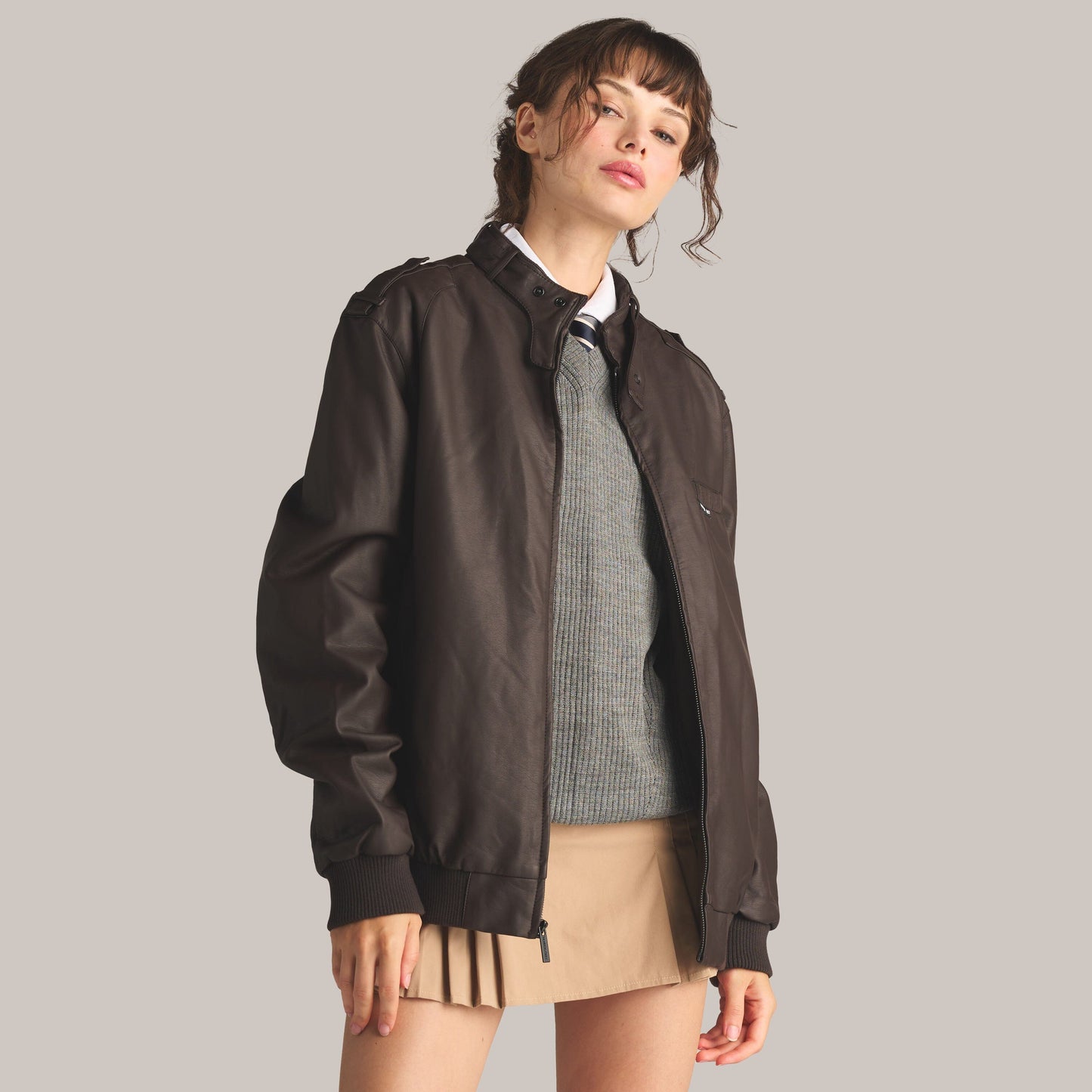 Women's Faux Leather Iconic Racer Oversized Jacket