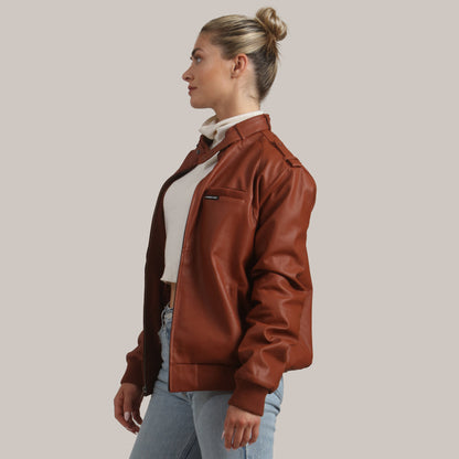 Women's Faux Leather Iconic Racer Oversized Jacket