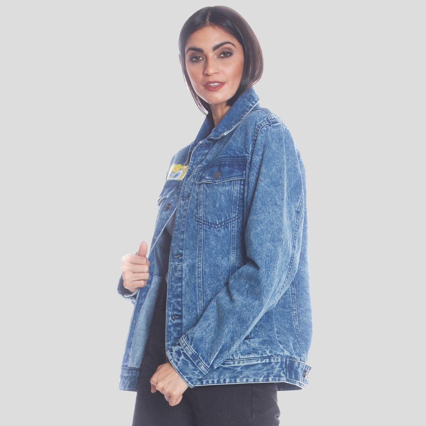 Women's SpongeBob Denim Oversized Jacket - FINAL SALE