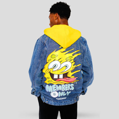 Men's Spongebob Hoodie Trucker Jacket - FINAL SALE