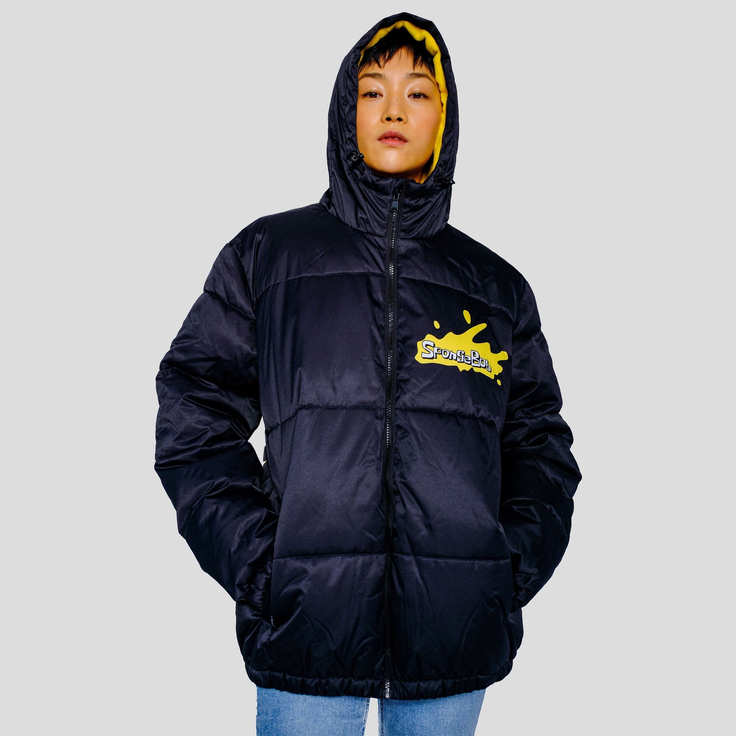 Women's Rad Spongebob Puffer Oversized Jacket - FINAL SALE