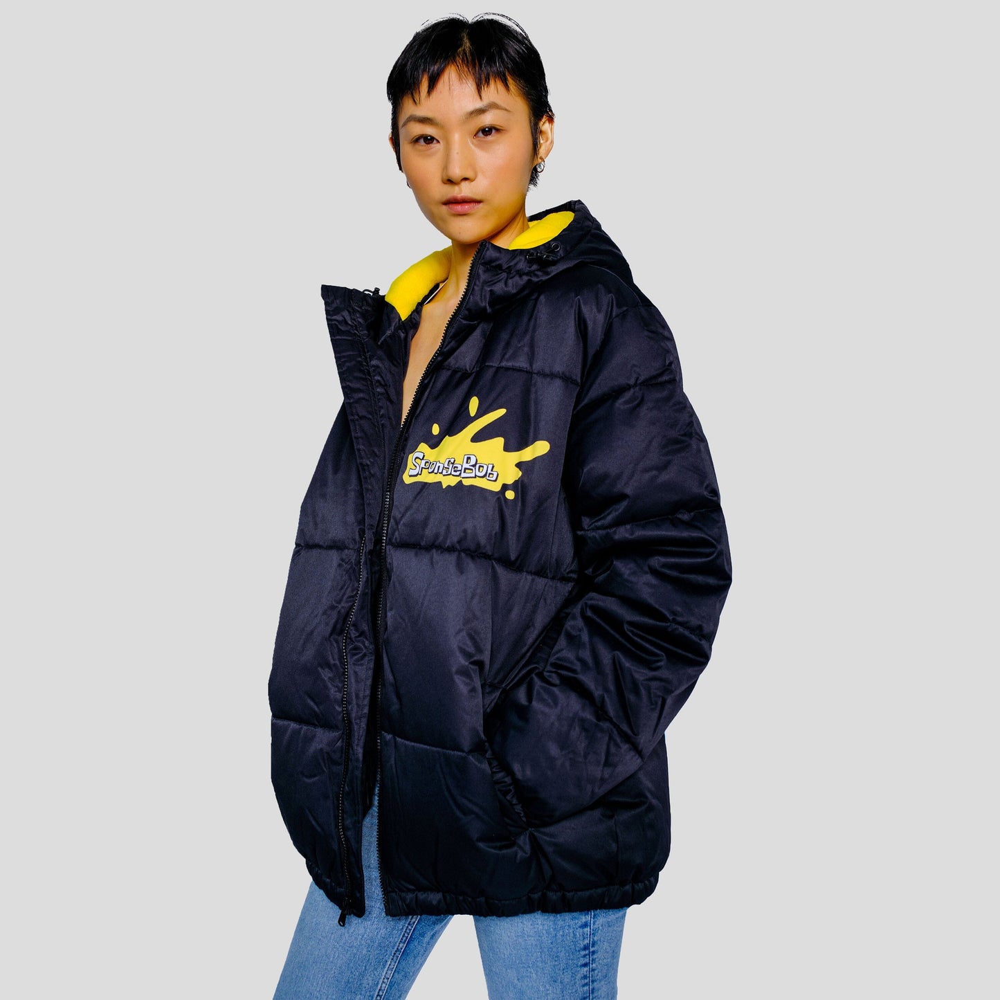 Women's Rad Spongebob Puffer Oversized Jacket - FINAL SALE