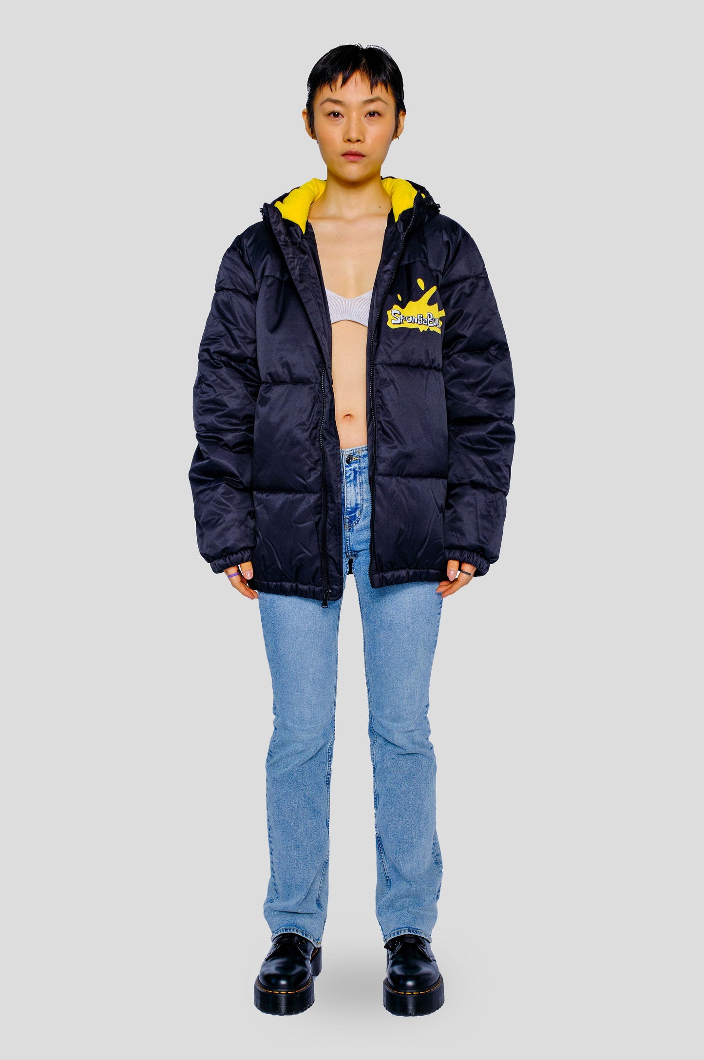 Women's Rad Spongebob Puffer Oversized Jacket - FINAL SALE