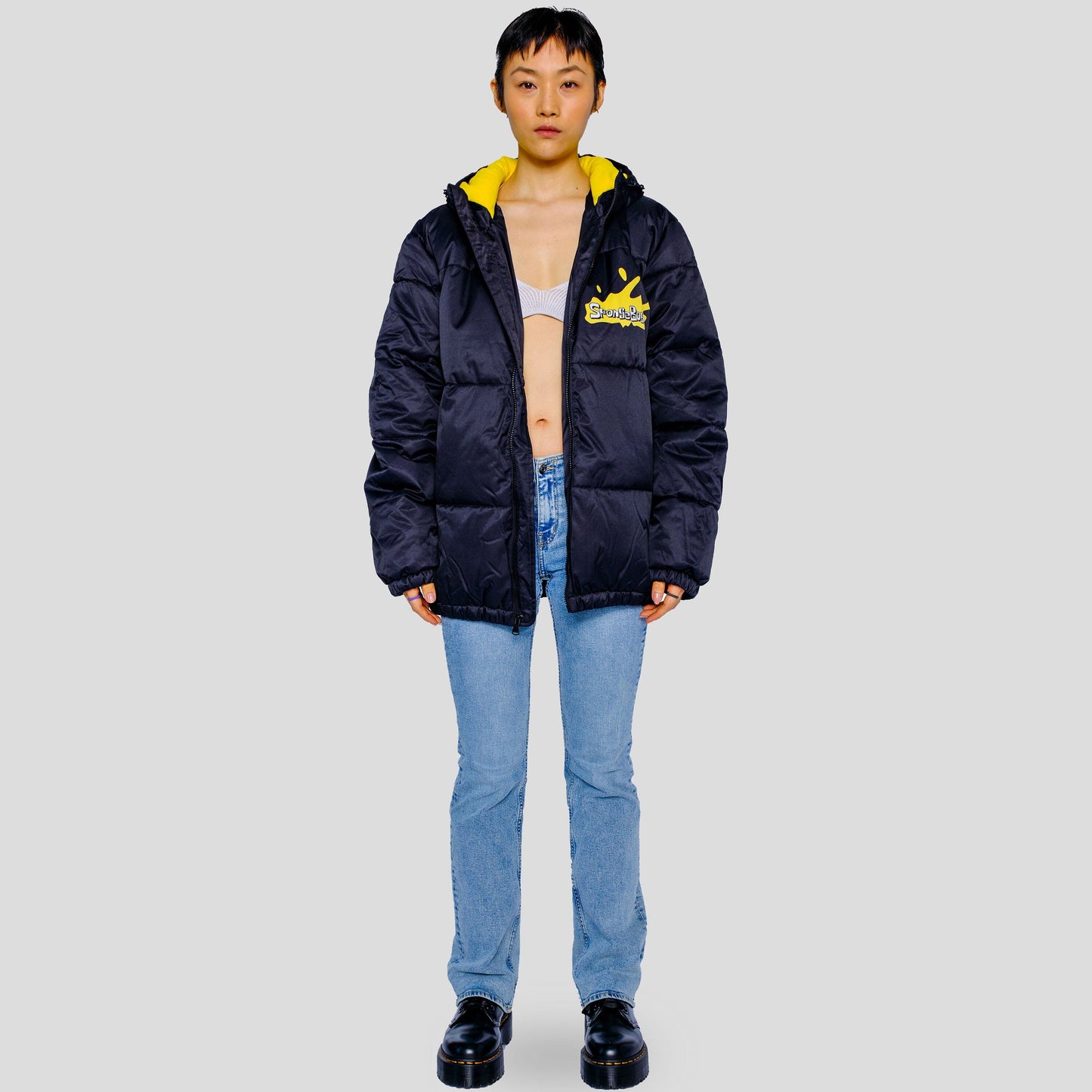 Women's Rad Spongebob Puffer Oversized Jacket - FINAL SALE