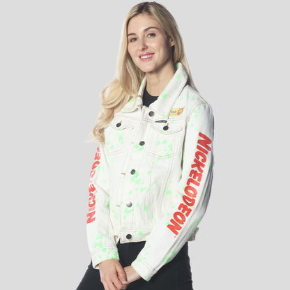 Women's White Denim Nickelodeon Trucker With Pai Jacket - FINAL SALE