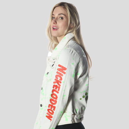 Women's White Denim Nickelodeon Trucker With Pai Jacket - FINAL SALE