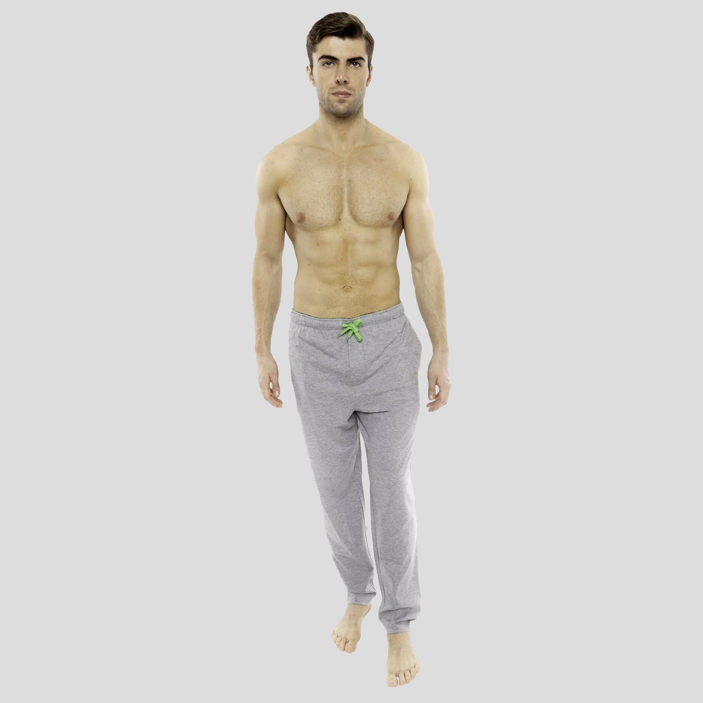 Men's Heather Contrast Elastic Sleep Pants - Grey Green - FINAL SALE