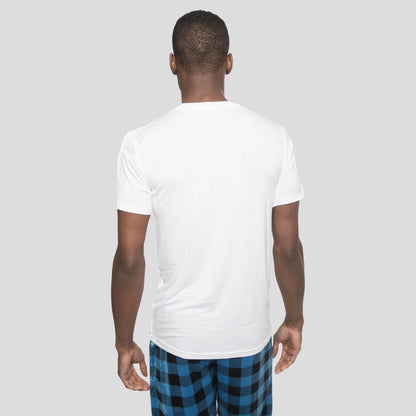 Men's Short Sleeve Bamboo Rayon Sleep Shirt - WHITE - FINAL SALE