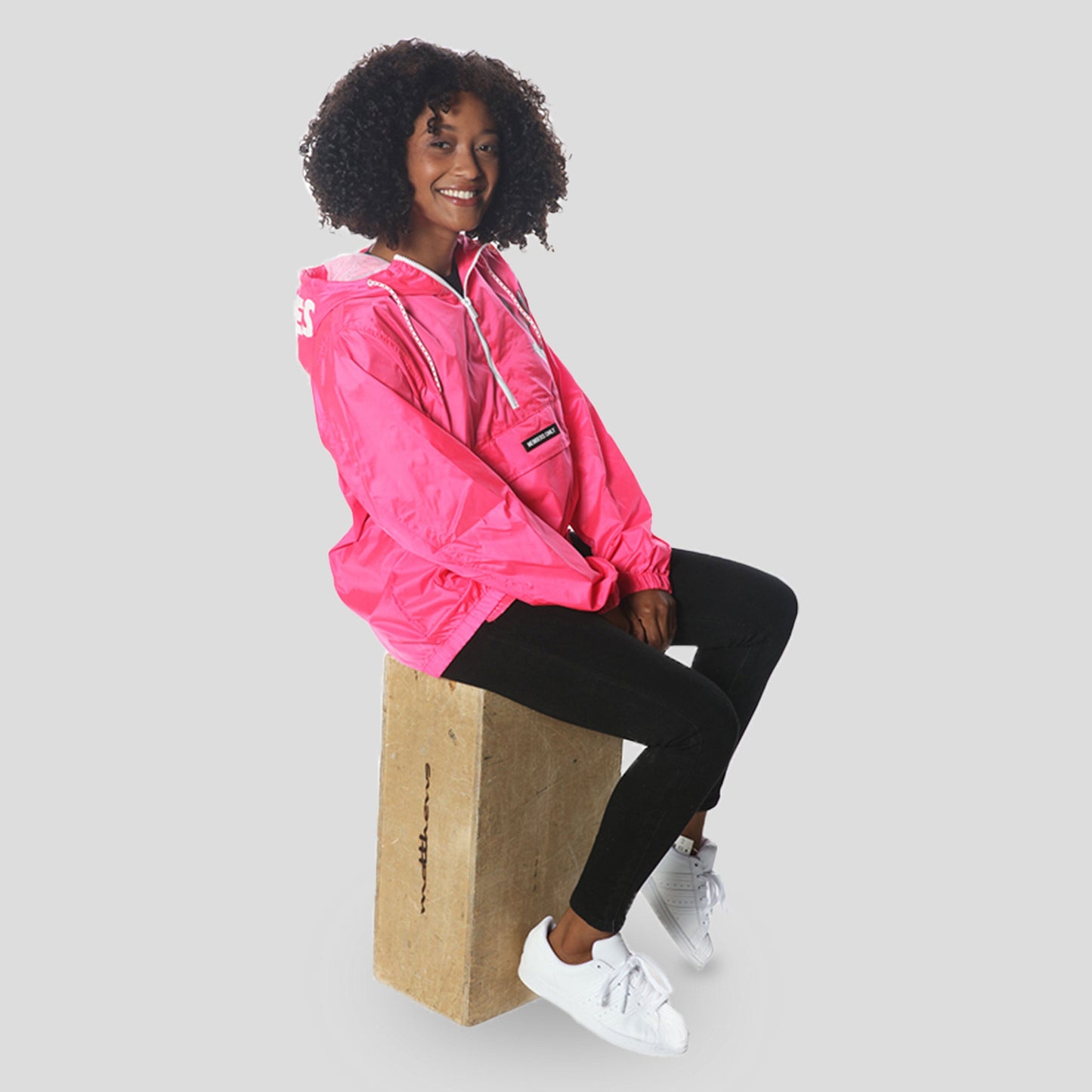 Women's Pink Looney Tunes Popover Windbreaker Jacket - FINAL SALE