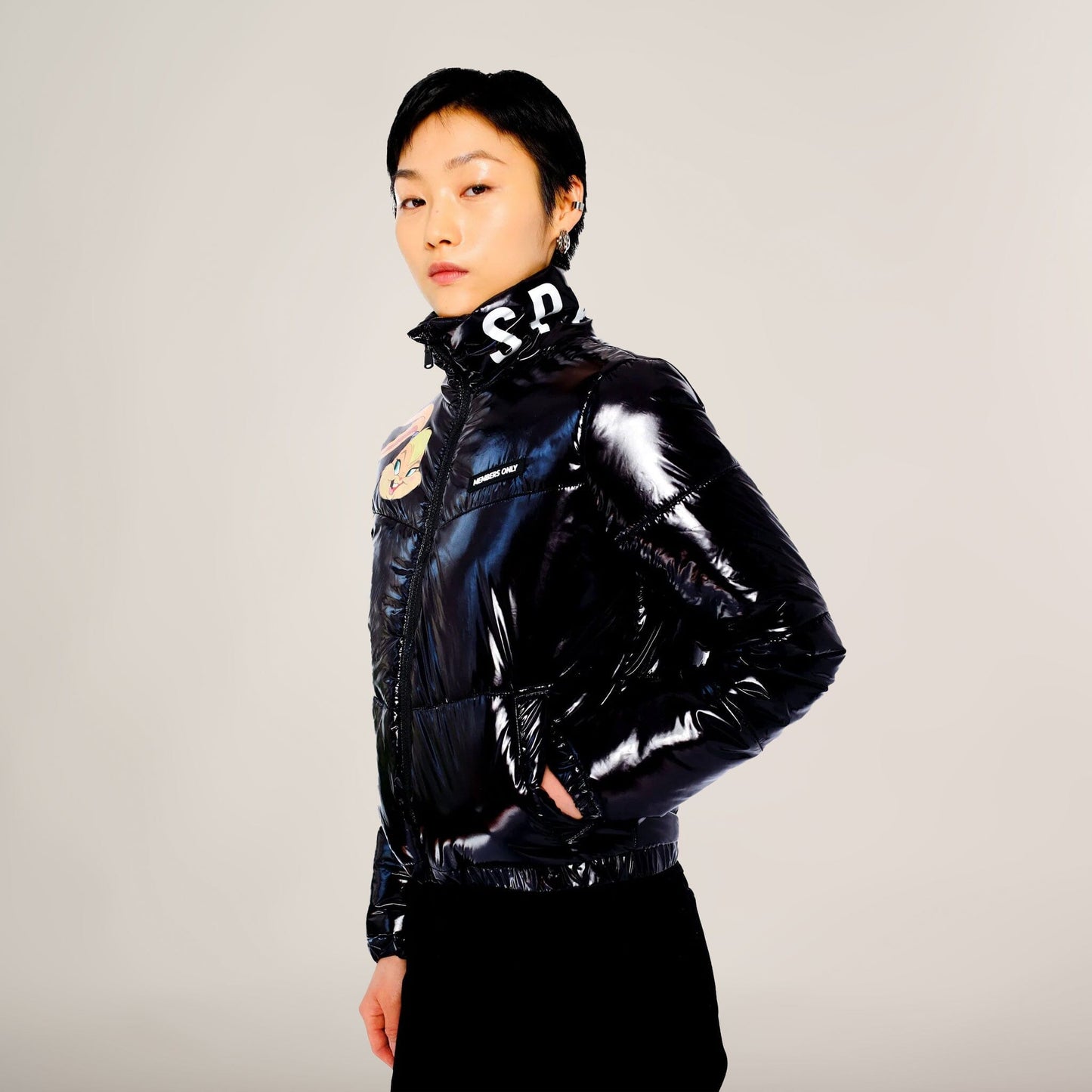 Women's Space Jam High Shine Puffer with Printed Jacket - FINAL SALE